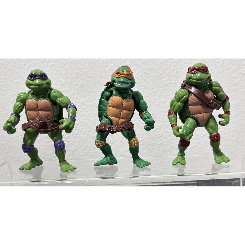 TMNT Ninja Turtles LOT Of 3 With Belts Missing Arm Unknown Year No Weapons 4" - Picture 1 of 7